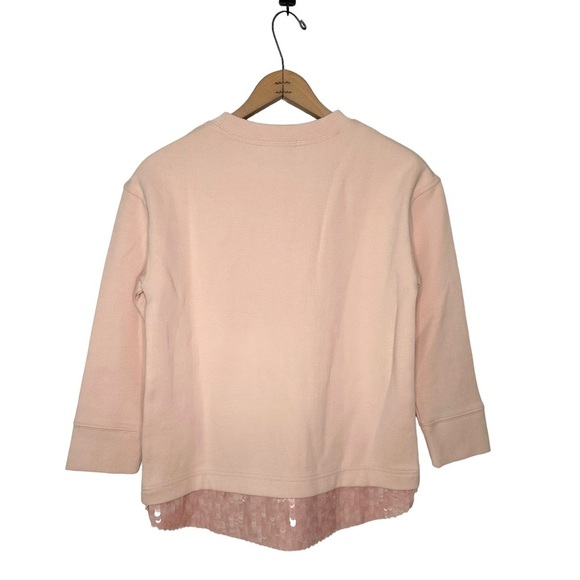 J. Crew | Light Pink Sequins Hem Sweatshirt Size XXS - Picture 3 of 8